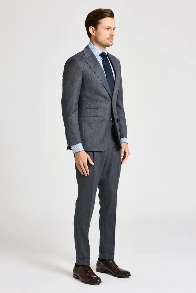 Jonah Suit - Steel Blue Herringbone