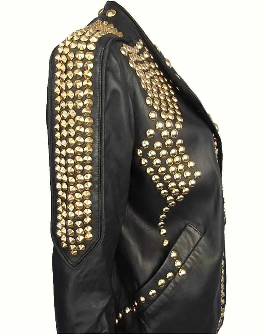 Kendall Jenner Studded Leather Jacket | Ujackets.com - 40% OFF