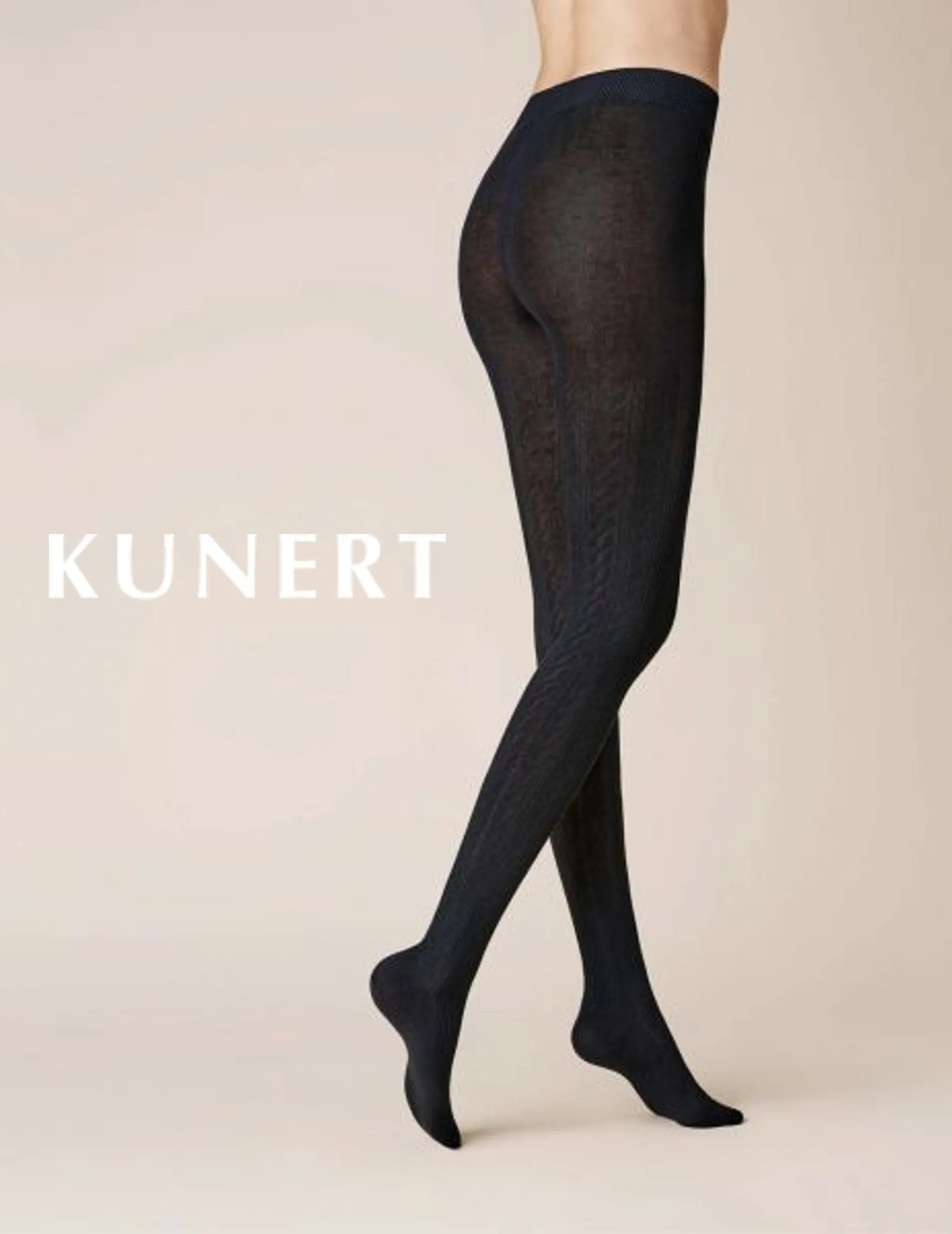 Kunert Winter Dreams Black Wool/Cotton Plait Tights 394300