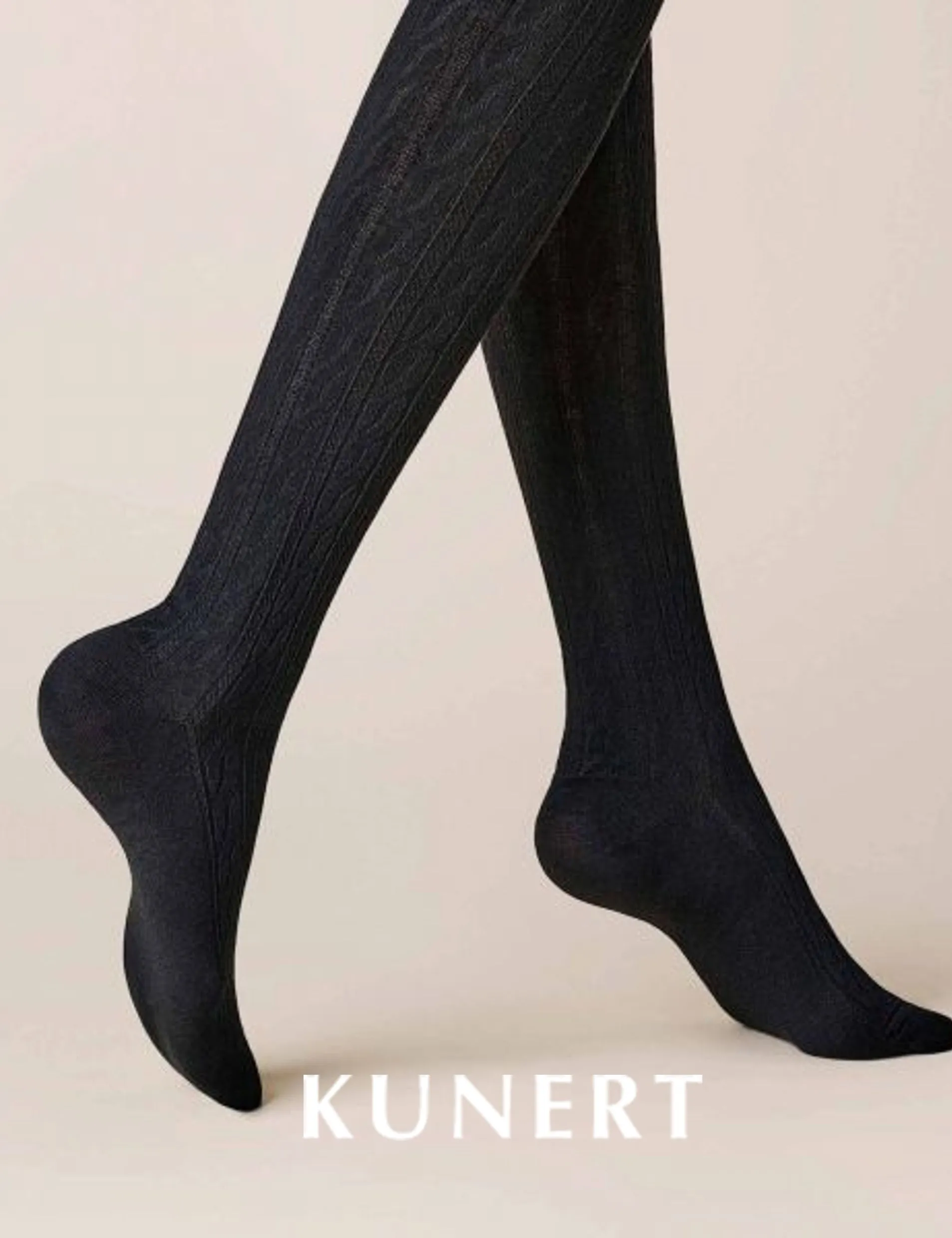 Kunert Winter Dreams Black Wool/Cotton Plait Tights 394300