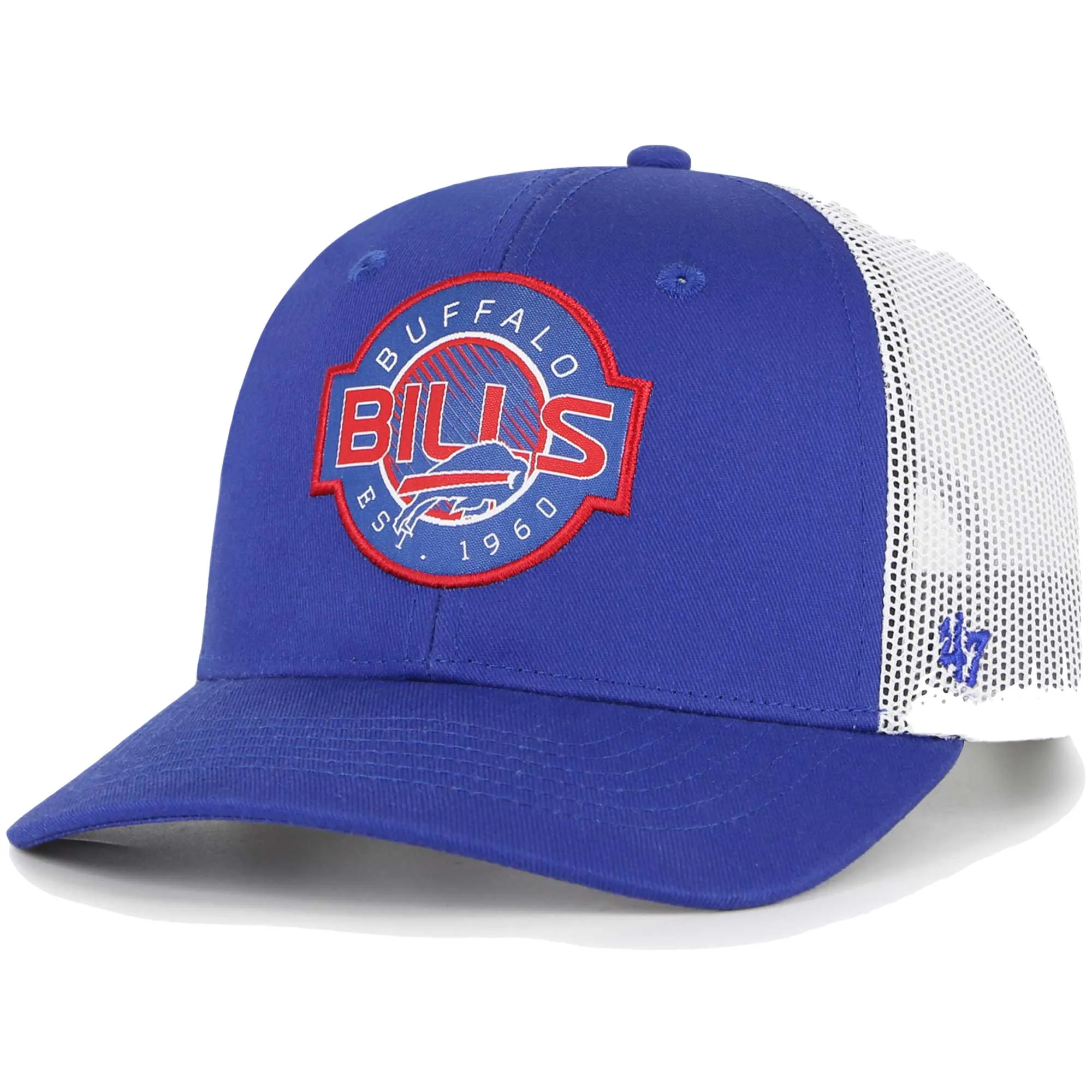 Lids Youth '47 Royal/White Buffalo Bills Scramble Adjustable Trucker Hat