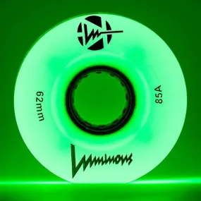 Luminous Light Up Quad Wheels Green Glow 85A 62mm - 4 pack