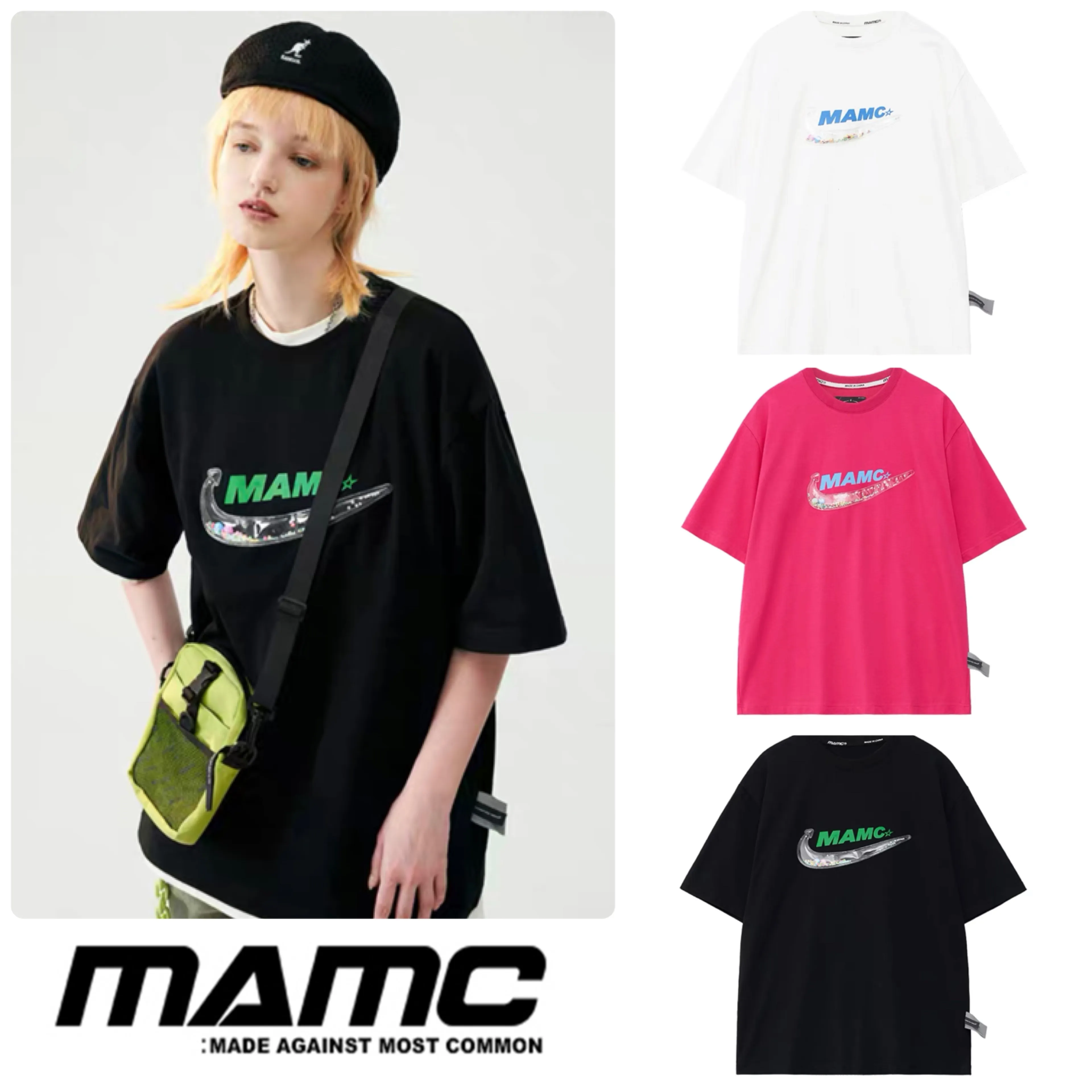 MAMC  |Unisex Street Style Plain Short Sleeves Logo T-Shirts