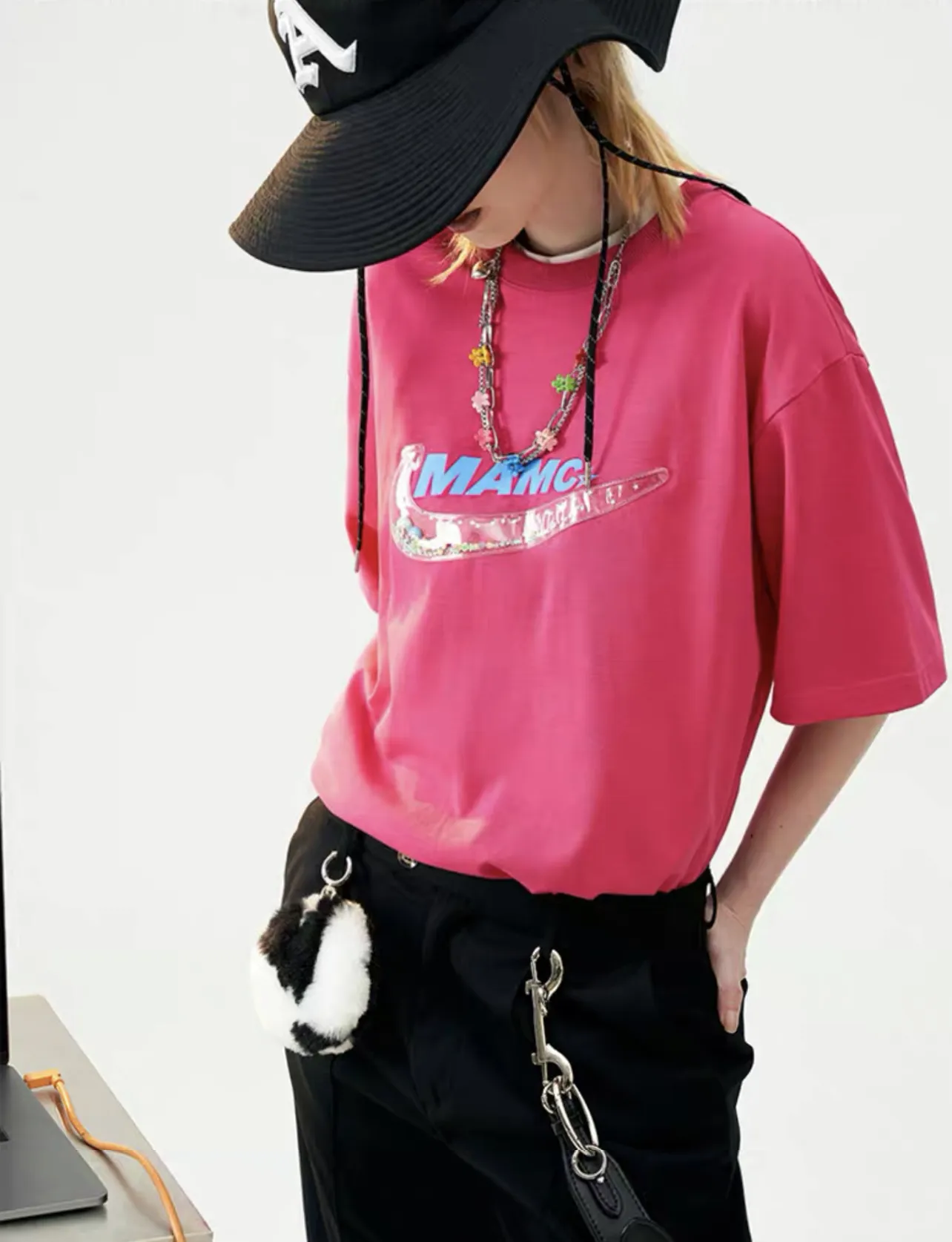 MAMC  |Unisex Street Style Plain Short Sleeves Logo T-Shirts