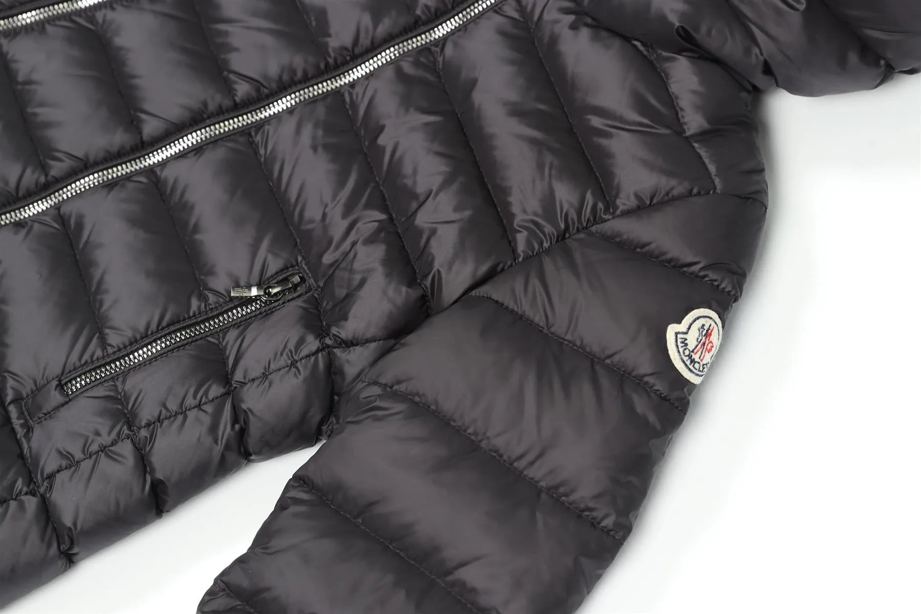 MONCLER BLACK KIDS BOYS PADDED DOWN JACKET 10 YEARS