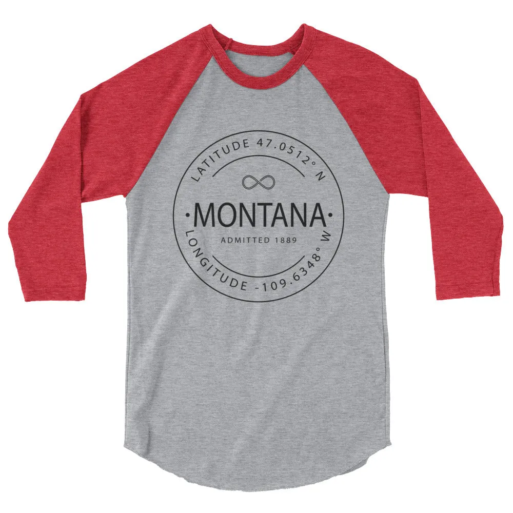 Montana - 3/4 Sleeve Raglan Shirt - Latitude & Longitude