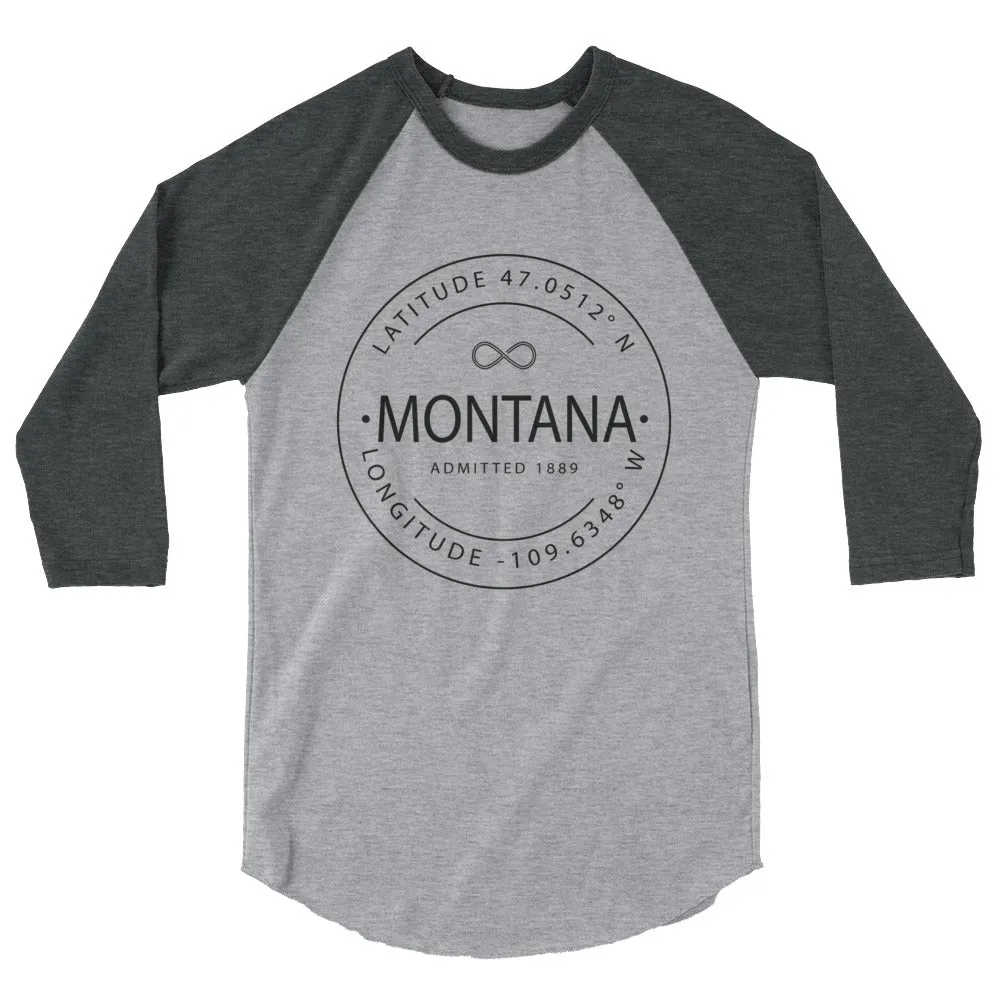 Montana - 3/4 Sleeve Raglan Shirt - Latitude & Longitude