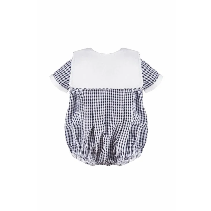 Navy Boy Bib Short Romper