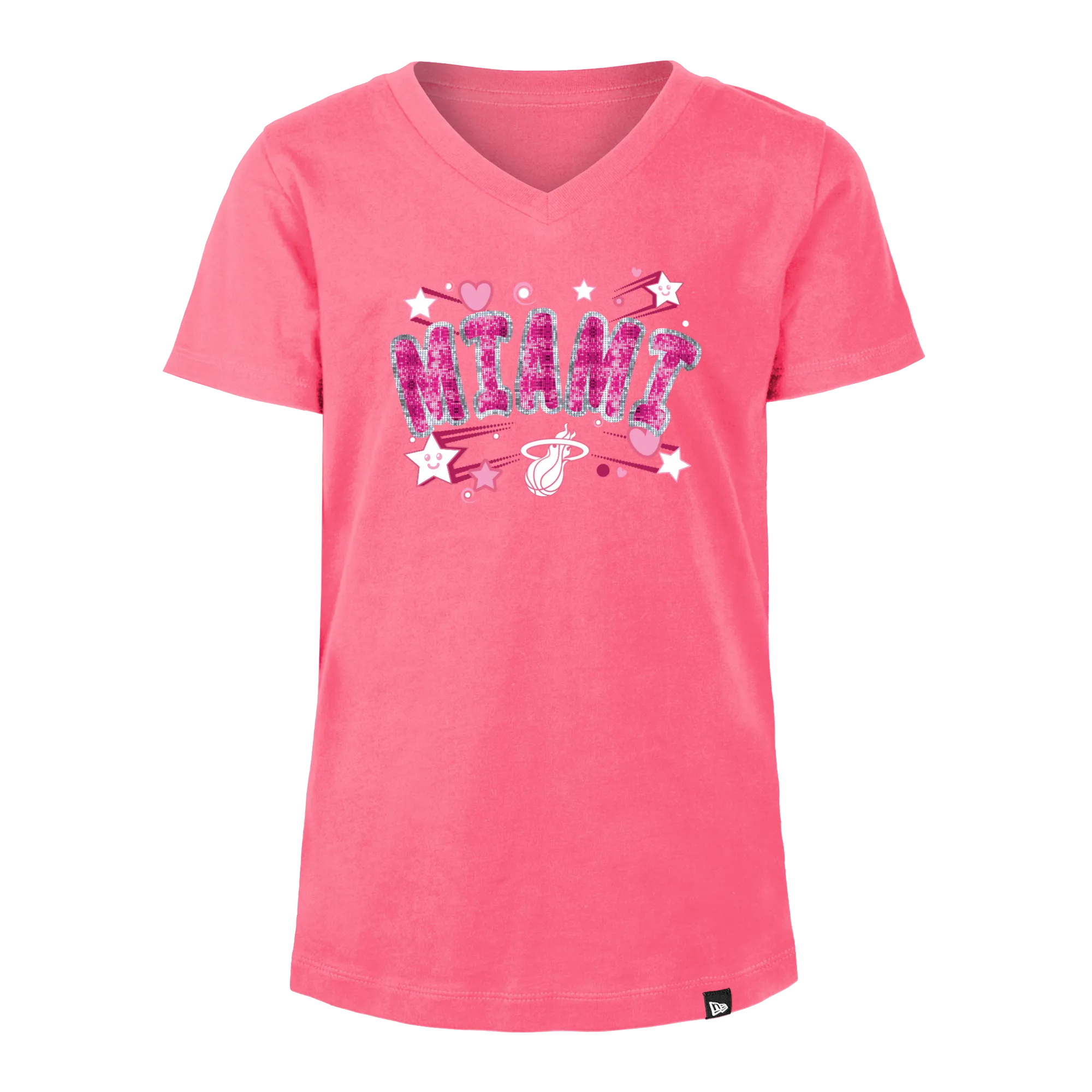 New Era Miami HEAT Sequins Girls Tee