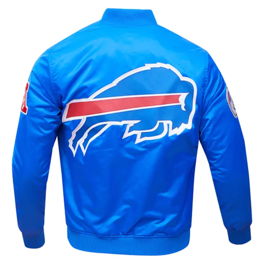 NFL Buffalo Bills Satin Royal Blue and Red Jacket