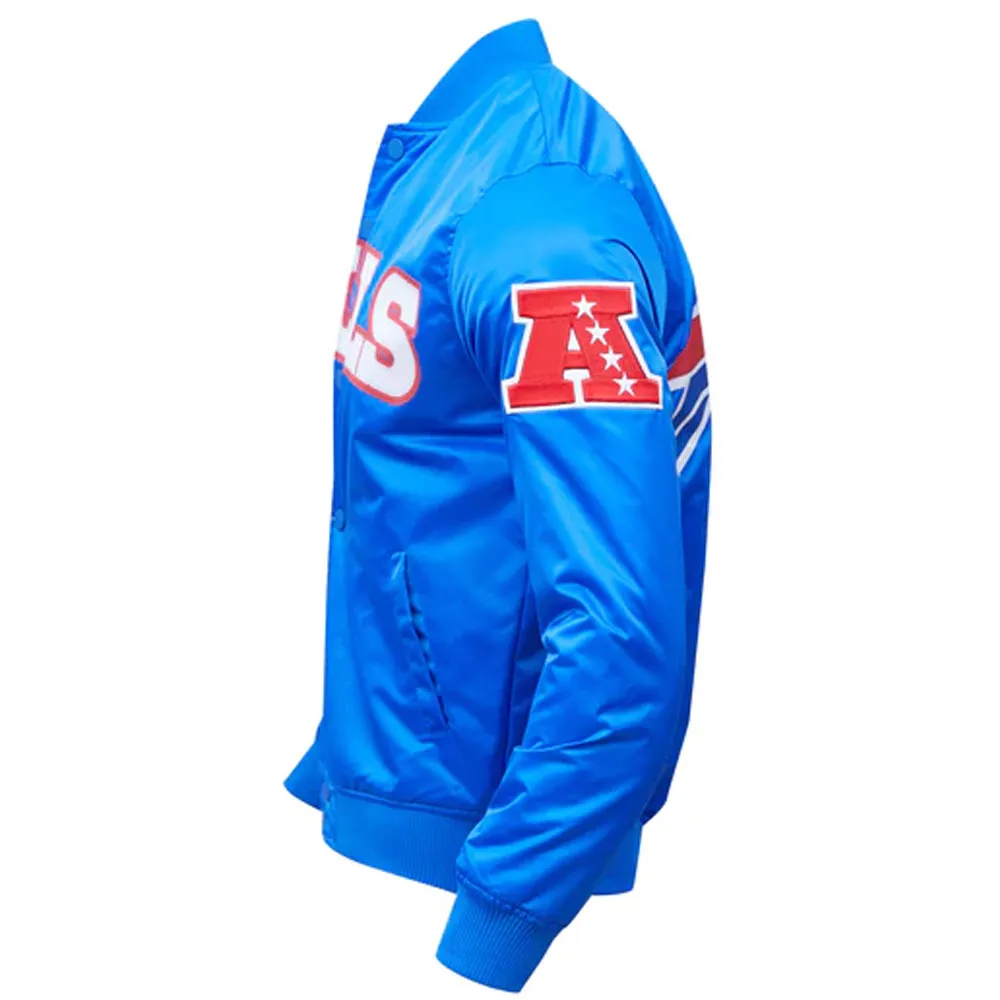 NFL Buffalo Bills Satin Royal Blue and Red Jacket