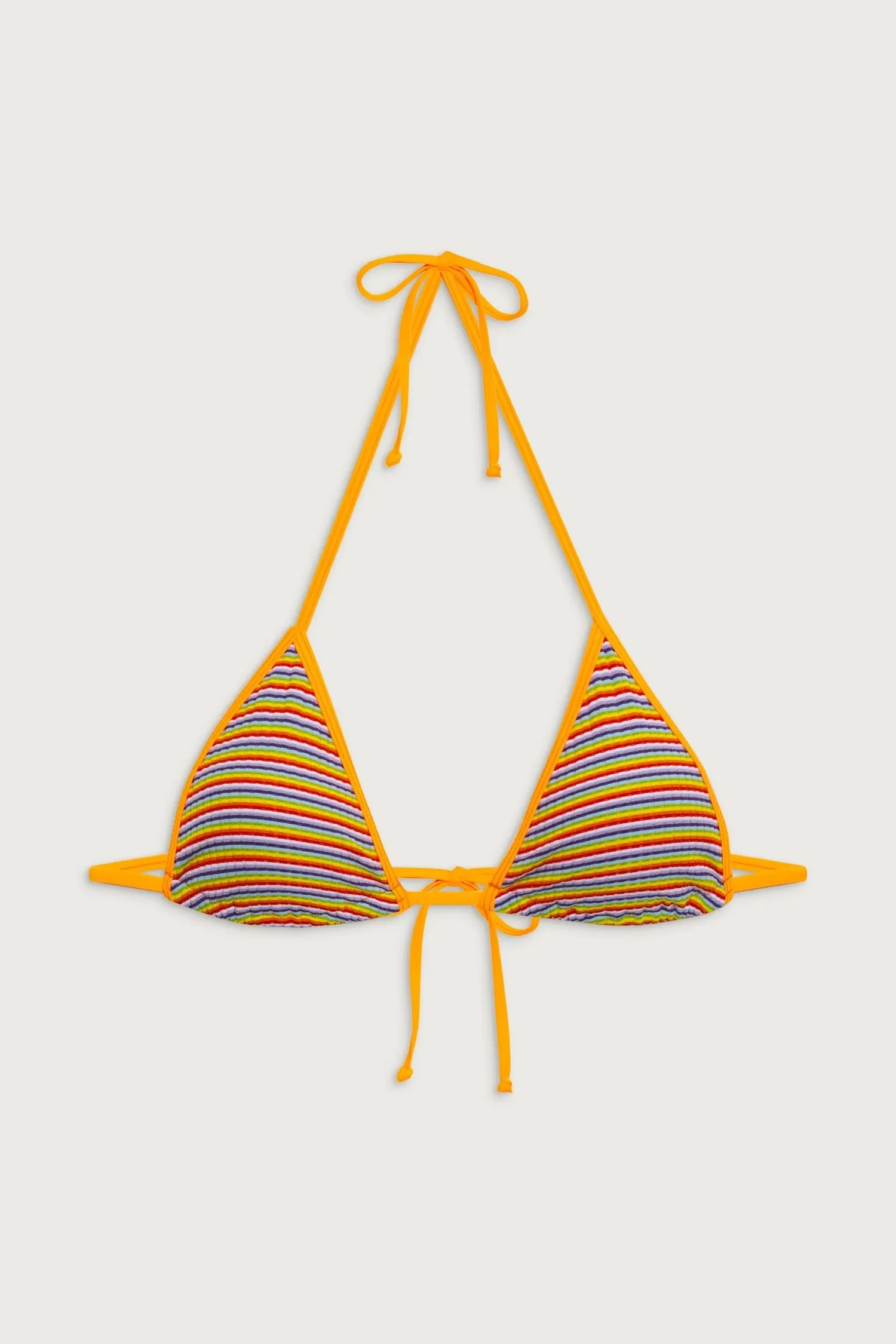 Nick Striped Ribbed Triangle Bikini Top