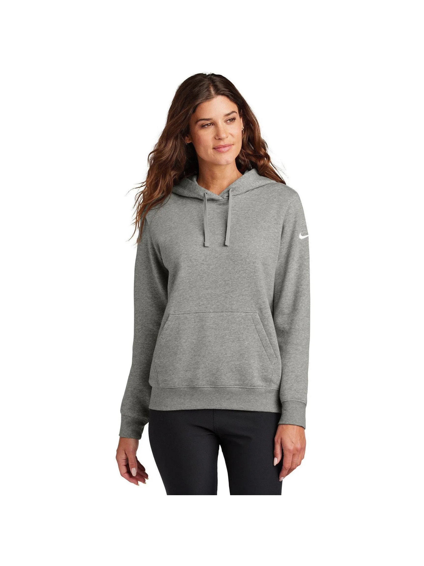 Nike Ladies Club Fleece Sleeve Swoosh Pullover Hoodie