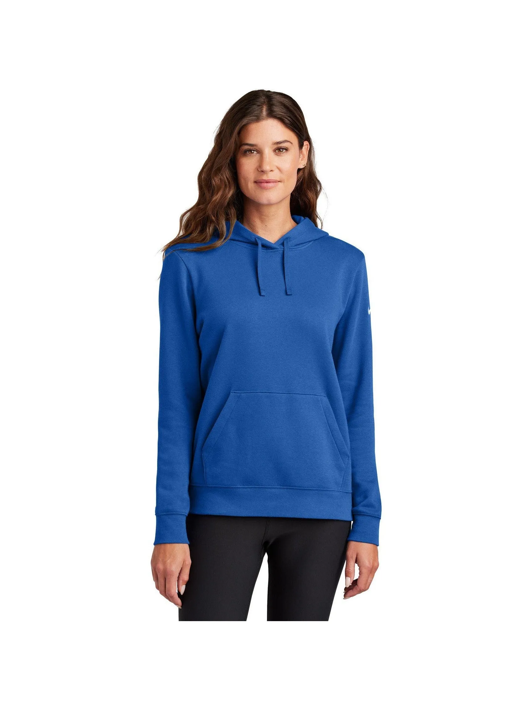 Nike Ladies Club Fleece Sleeve Swoosh Pullover Hoodie