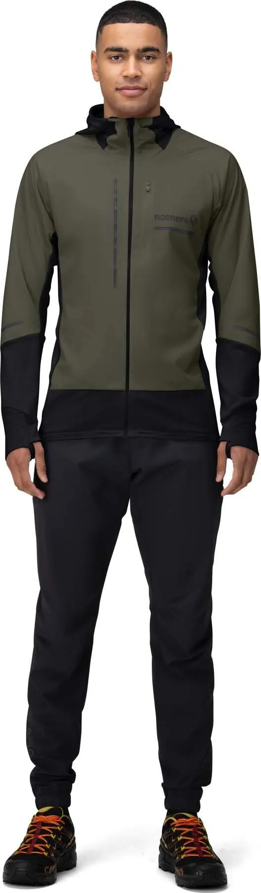 Norrøna Men's Senja Alpha90 Zip Hood Olive Night | Buy Norrøna Men's Senja Alpha90 Zip Hood Olive Night here | Outnort