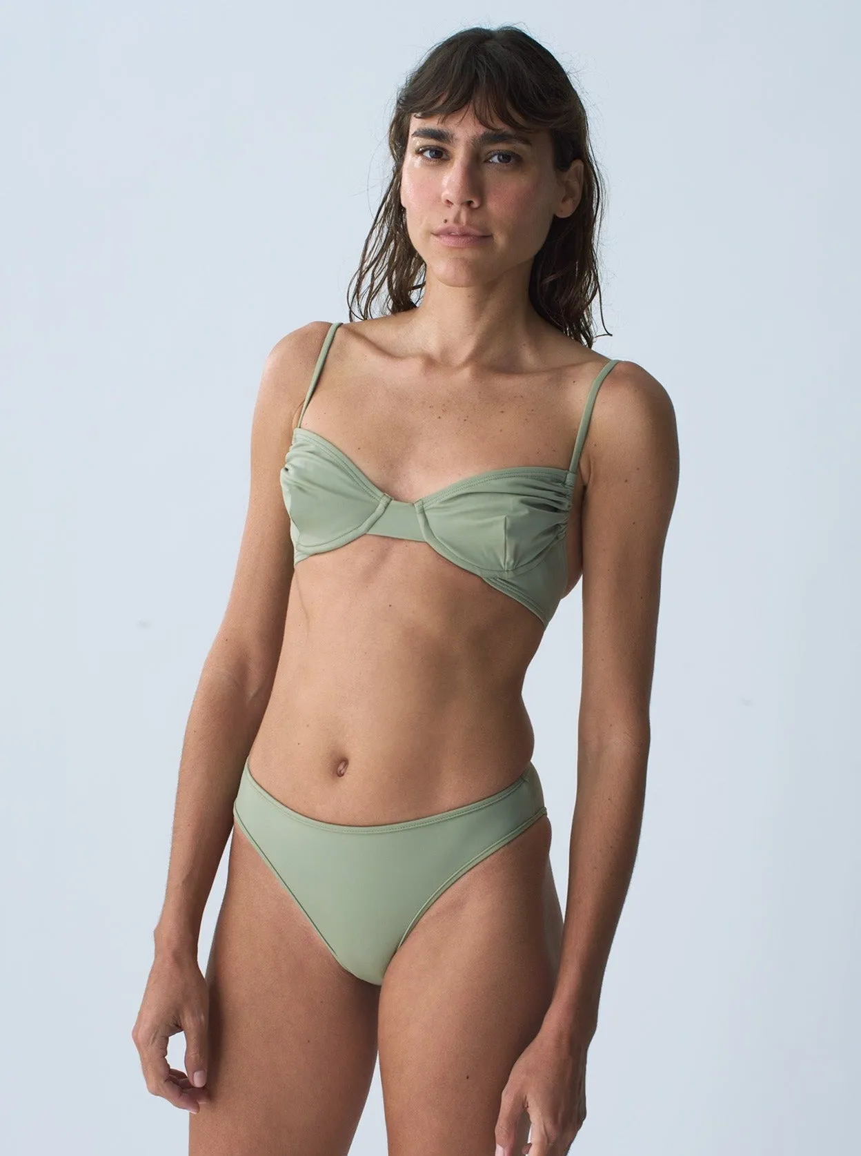 Nu Swim: Carly High Cut Bikini Bottom - Cactus