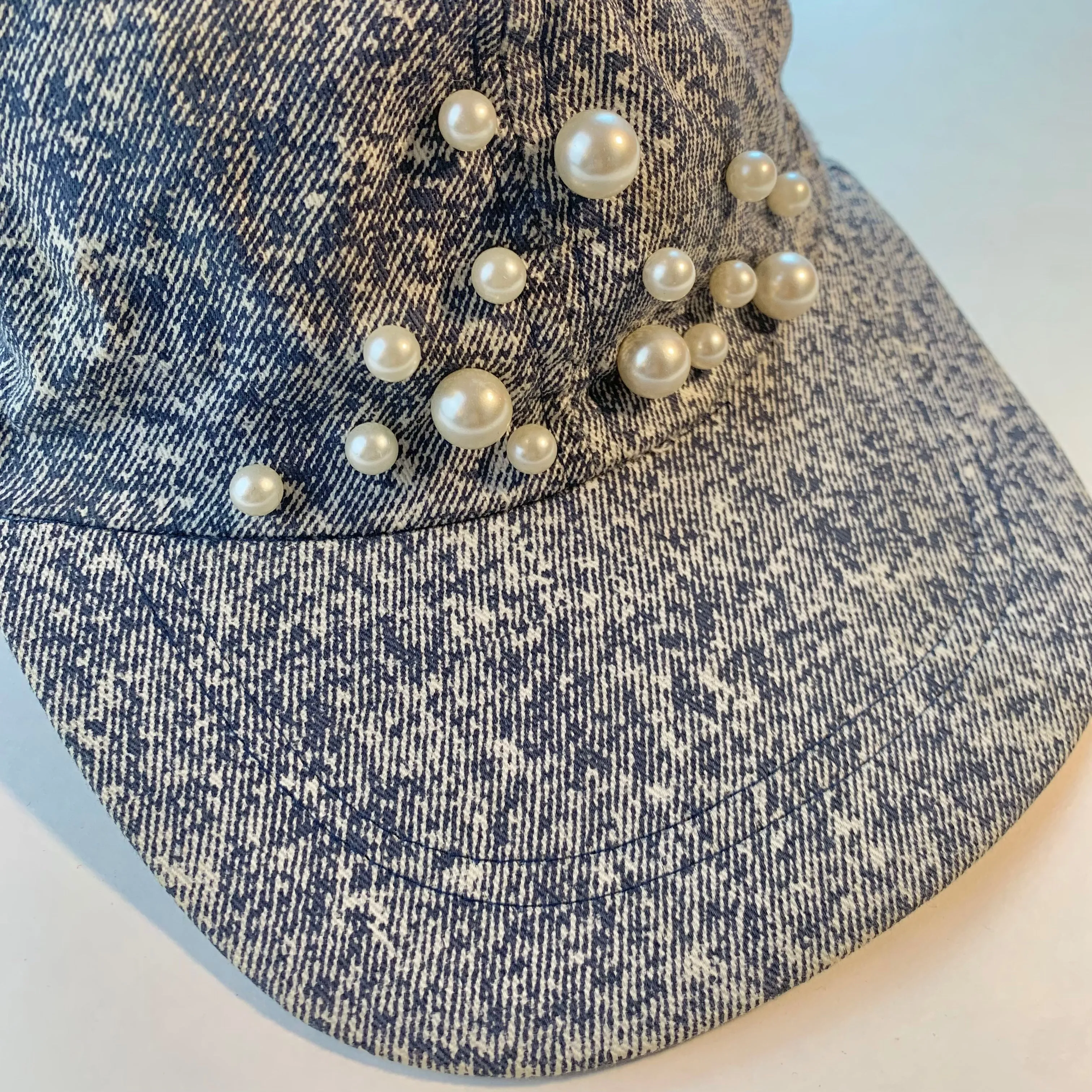 Pearl acid wash baseball hat