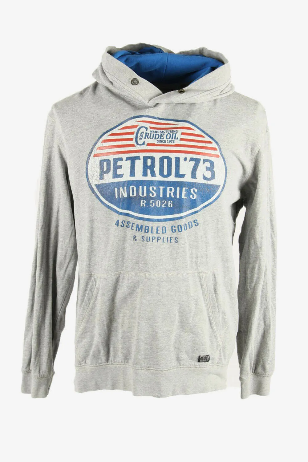 Petrol’73 Print Hoodies Vintage 90s Grey XL - Pepper Tree London