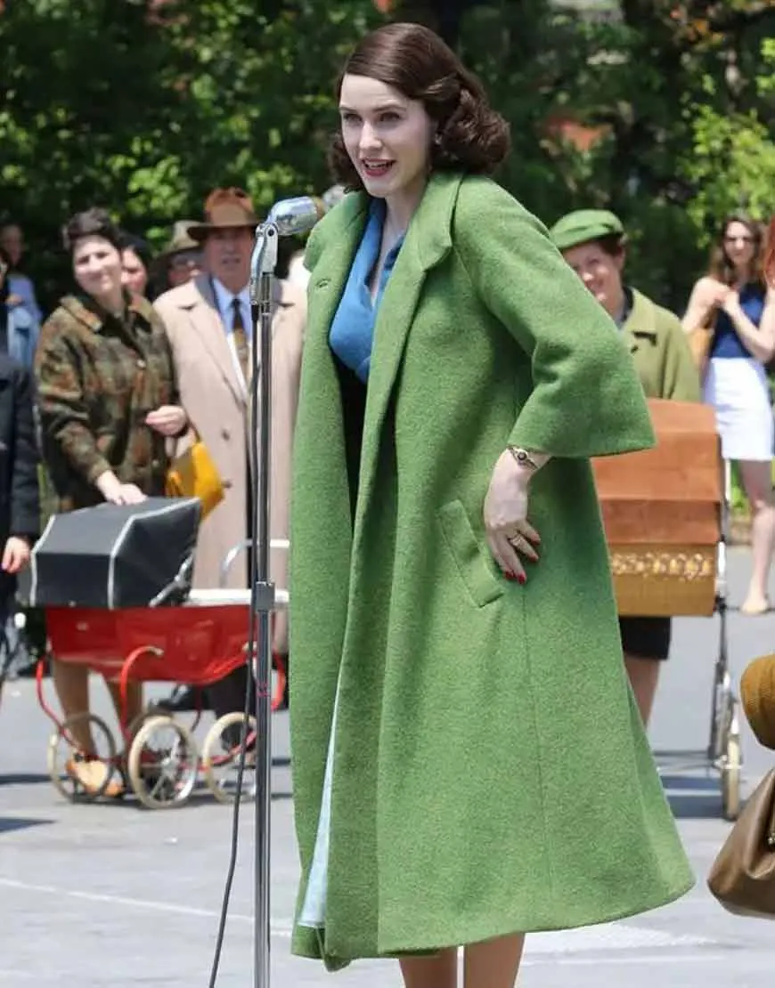 Rachel Brosnahan The Marvelous Mrs. Maisel Green Coat | Ujackets.com