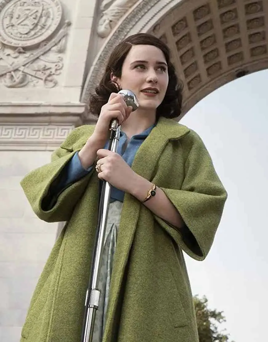 Rachel Brosnahan The Marvelous Mrs. Maisel Green Coat | Ujackets.com