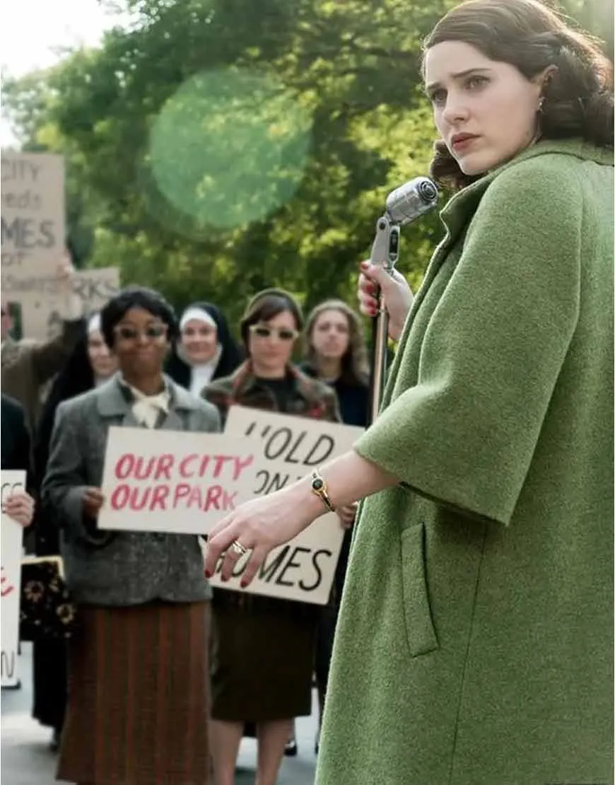 Rachel Brosnahan The Marvelous Mrs. Maisel Green Coat | Ujackets.com