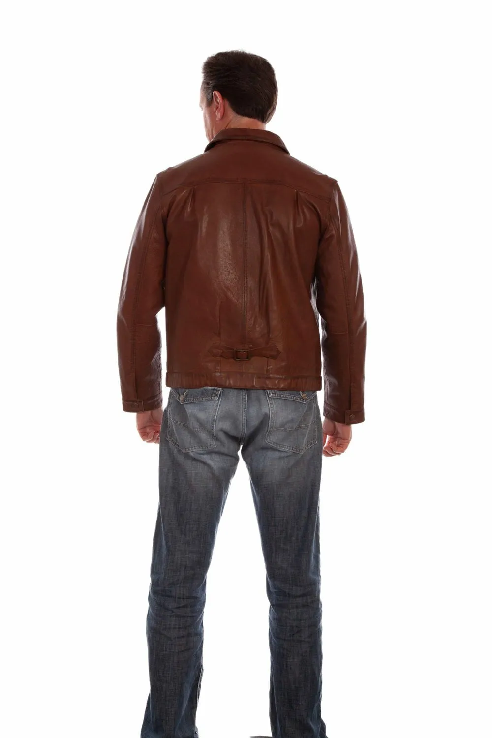 Scully Mens Classic Western Brown Leather Leather Jacket