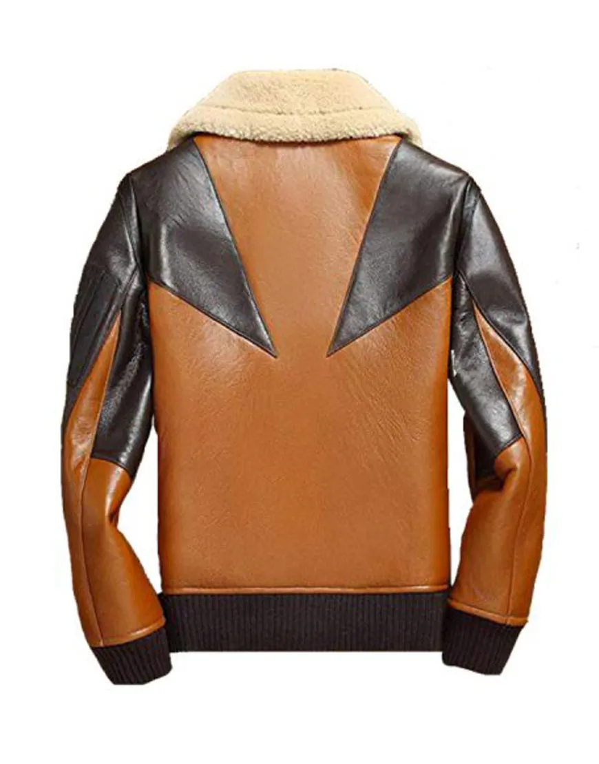 Shearling Sheepskin Bomber Leather Jacket | ujackets.com |Free Shipping