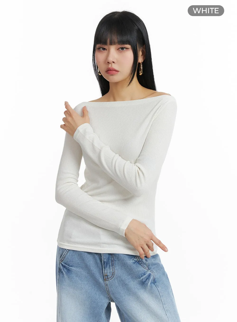 Solid Long Sleeve Top IM414