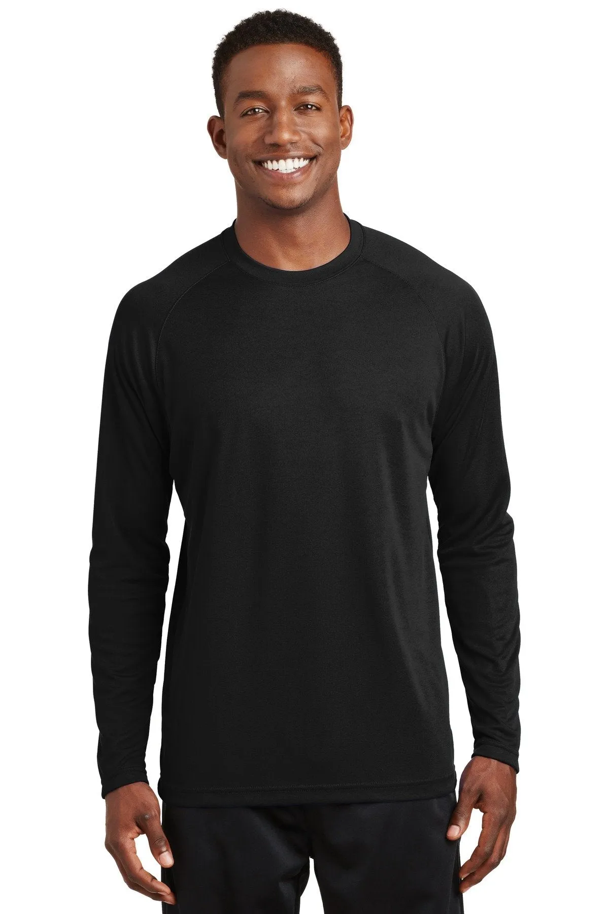 Sport-Tek Dry Zone Long Sleeve Raglan T-Shirt T473LS Black