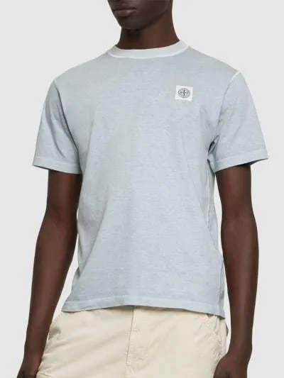 STONE ISLAND  |Crew Neck Cotton Short Sleeves Logo Crew Neck T-Shirts