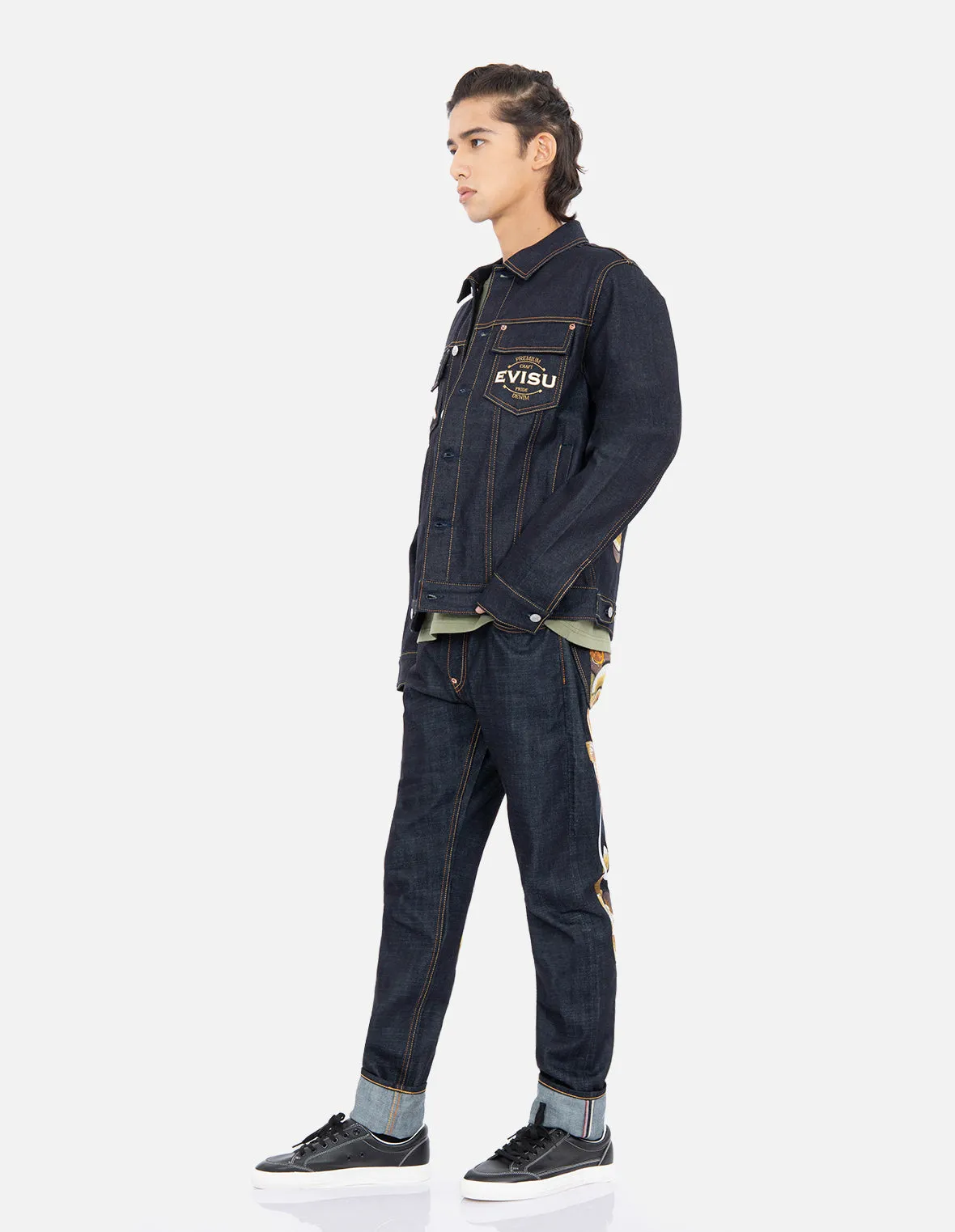 Tattoo Koi Daicock Embroidery Denim Jacket