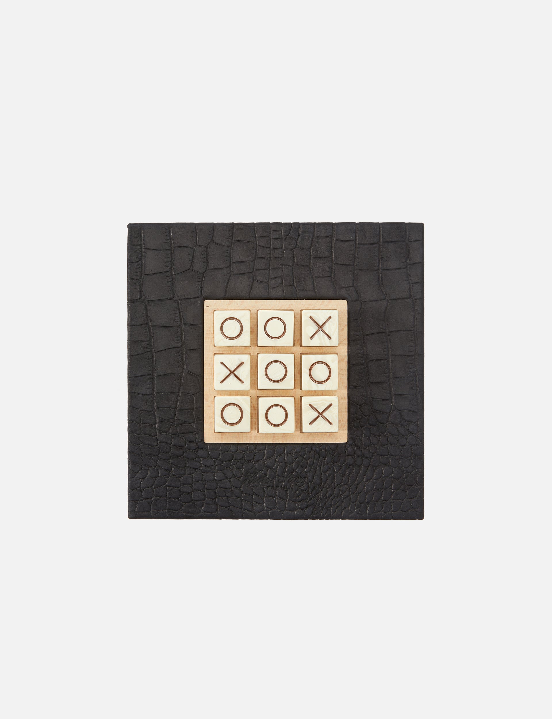 Tic Tac Toe Alligator-Effect Leather Set