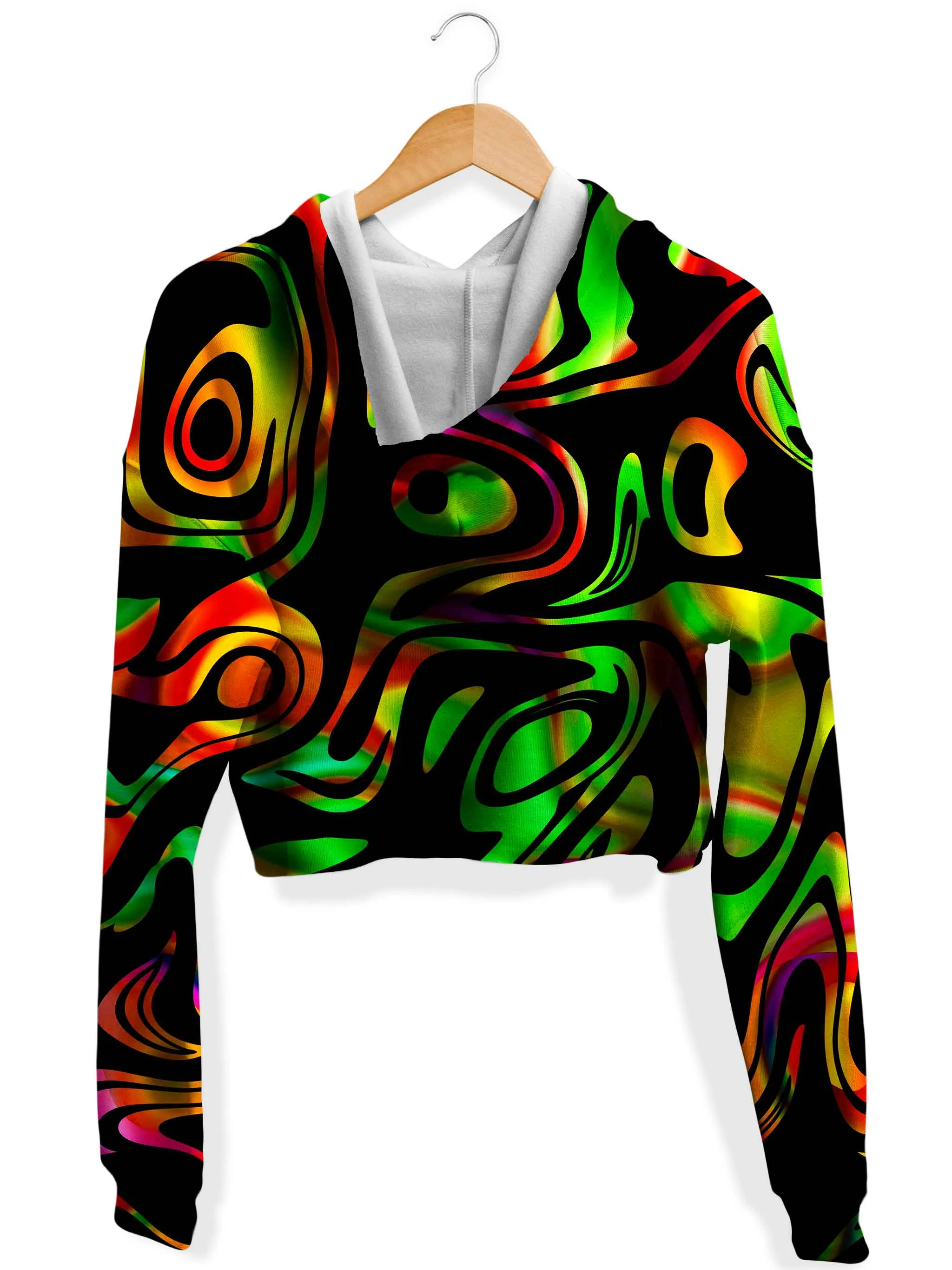 Trippy Flow Fleece Crop Hoodie