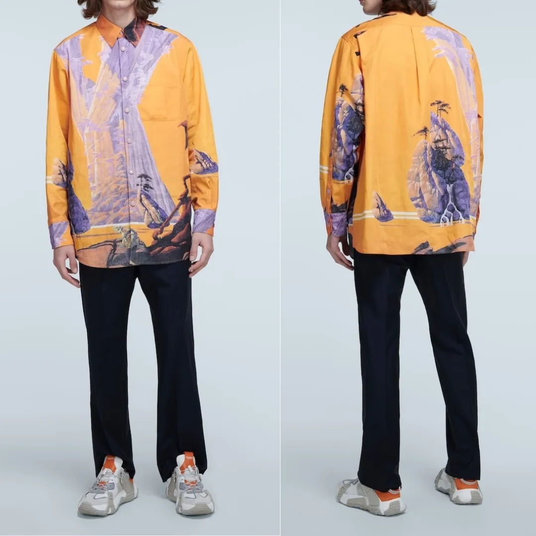 VALENTINO  |Street Style Long Sleeves Front Button Luxury Shirts