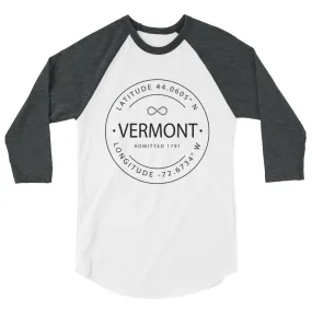 Vermont - 3/4 Sleeve Raglan Shirt - Latitude & Longitude