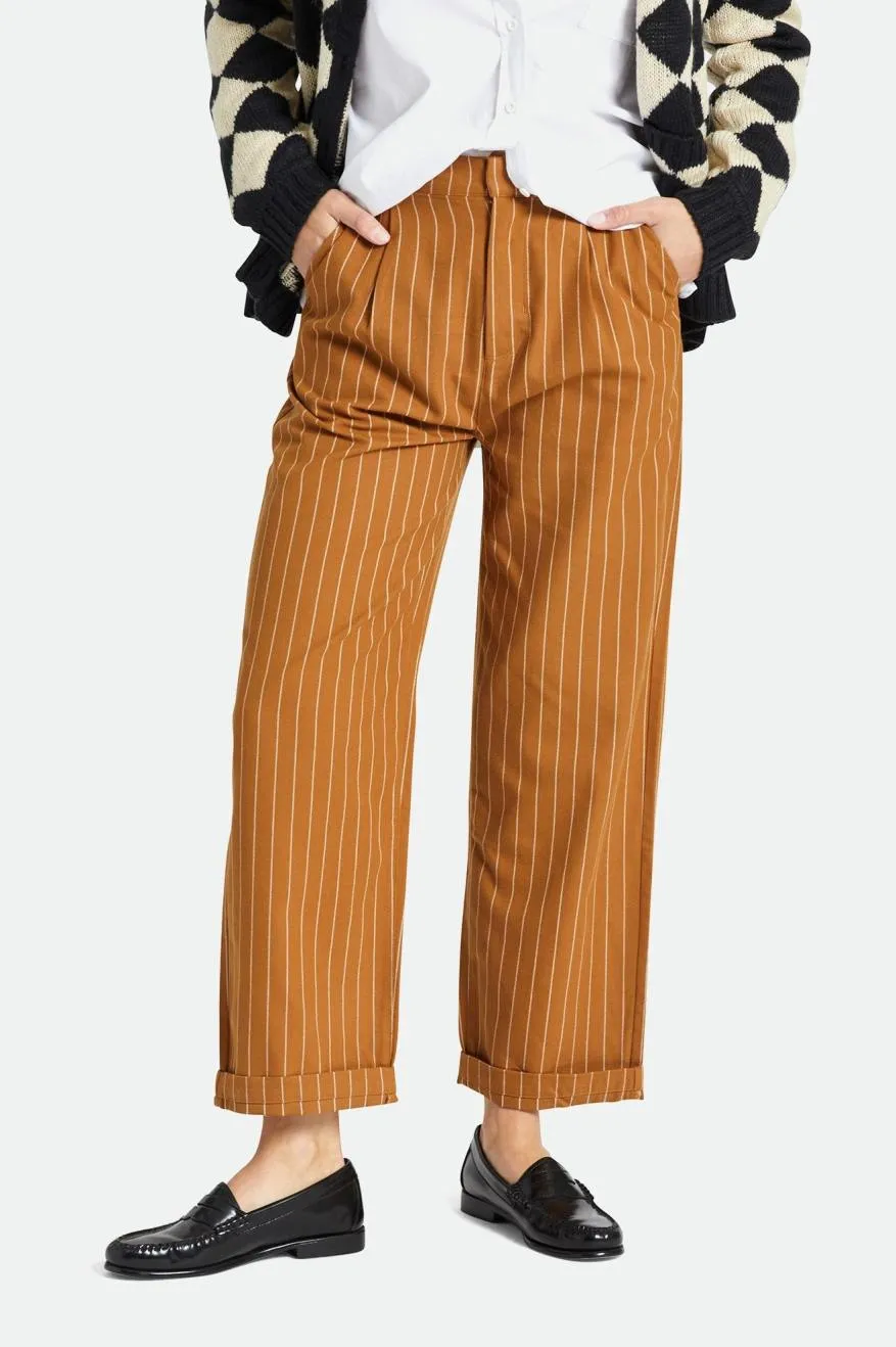 Victory Trouser Pant - Washed Copper Pinstripe