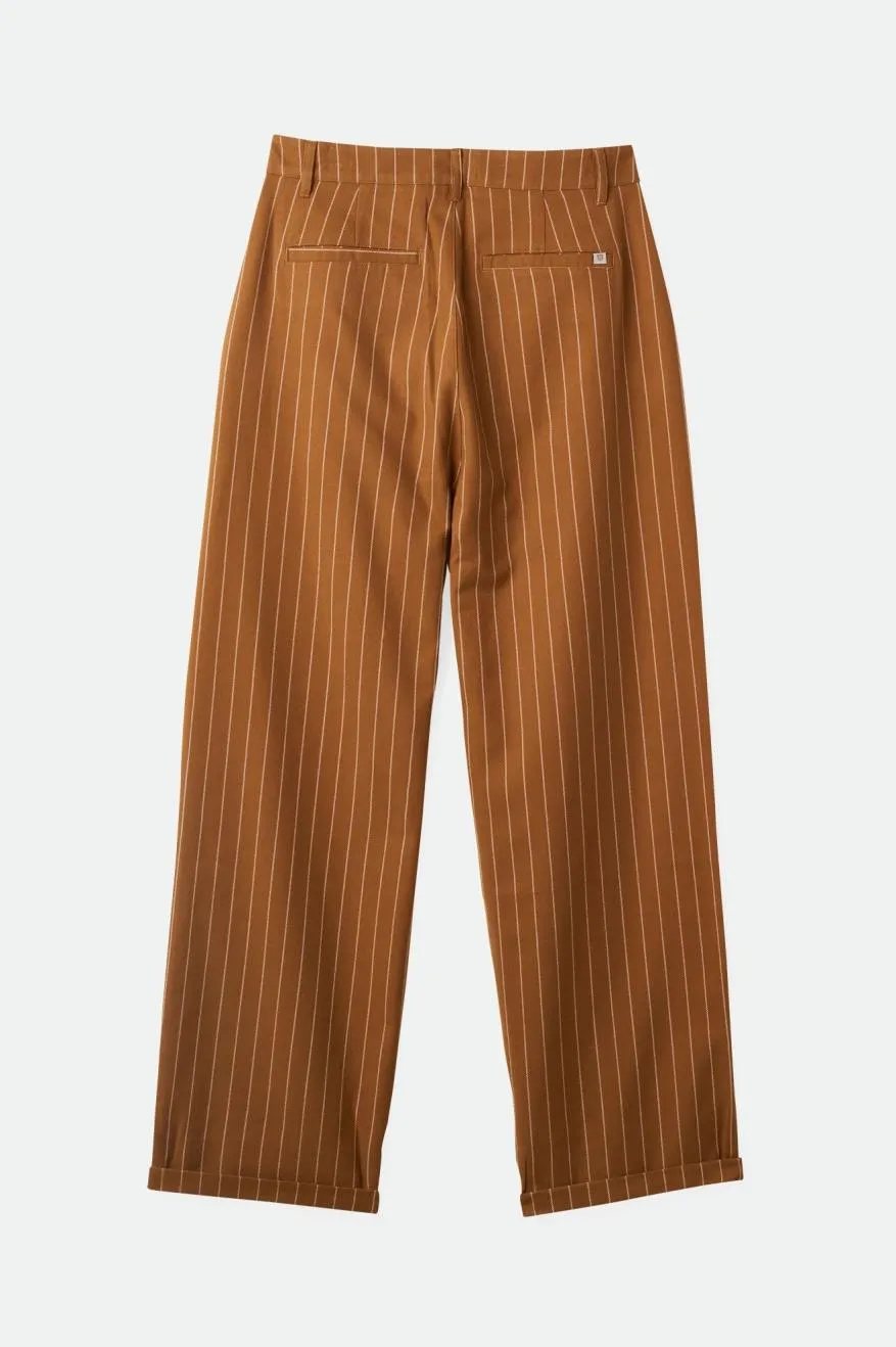 Victory Trouser Pant - Washed Copper Pinstripe