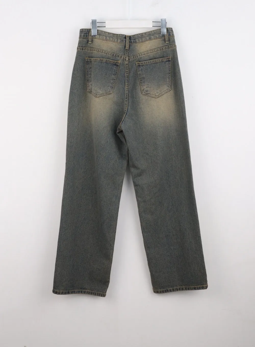 Vintage Wash Wide-Leg Jeans CO313