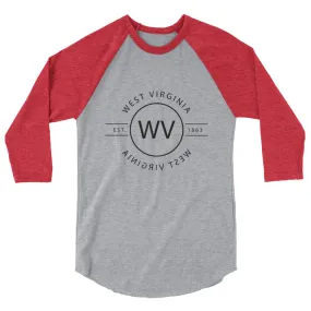 West Virginia - 3/4 Sleeve Raglan Shirt - Reflections