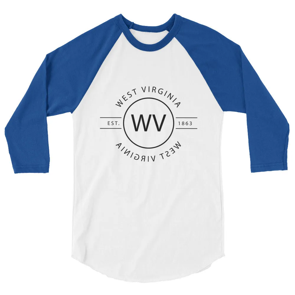 West Virginia - 3/4 Sleeve Raglan Shirt - Reflections