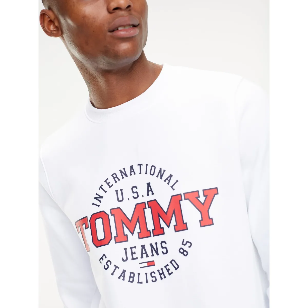 White Tommy Jeans Circle Logo Sweatshirt | Sweatshirts & Hoodies | Tommy Hilfiger