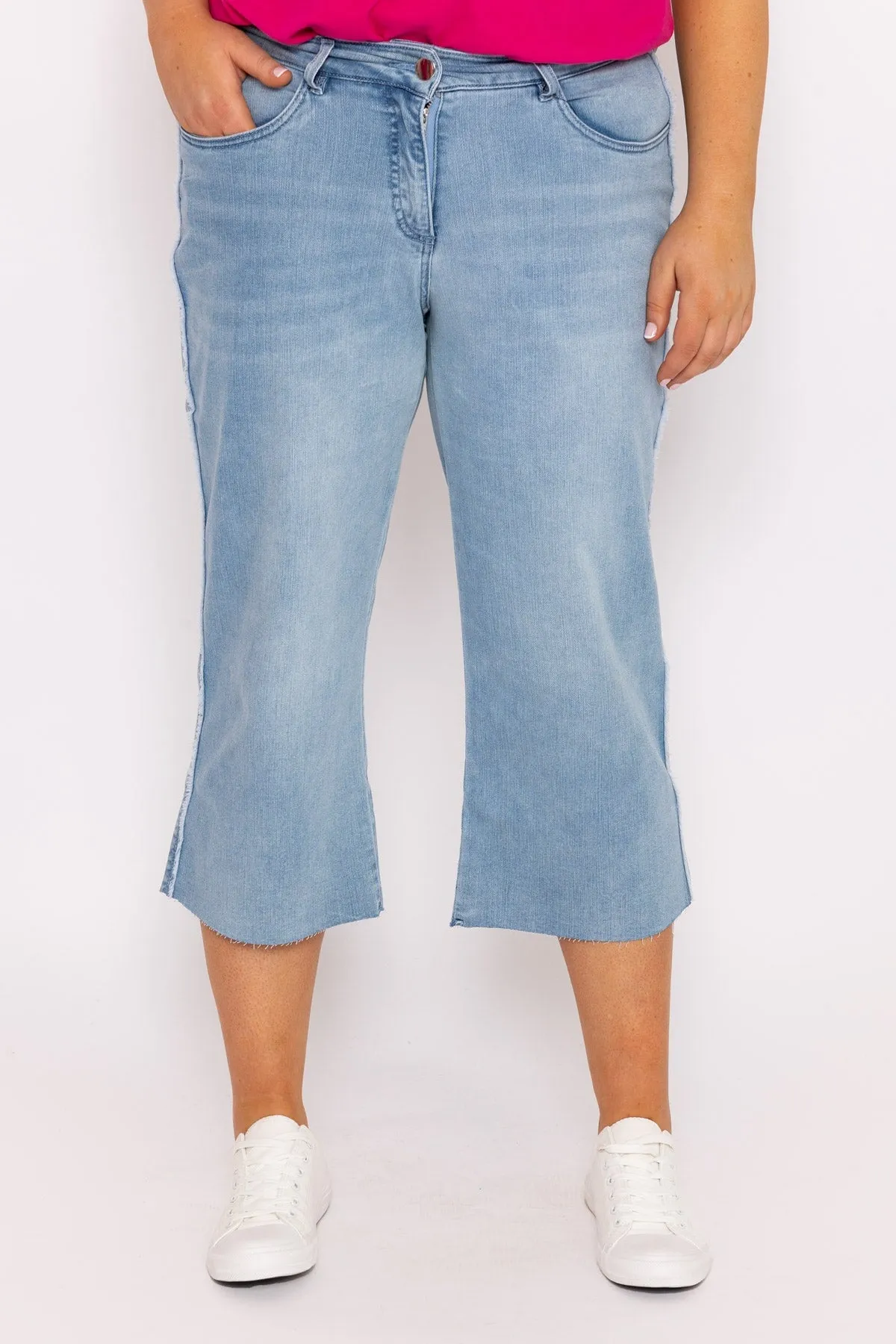 Wide Leg Culotte Jeans in Denim