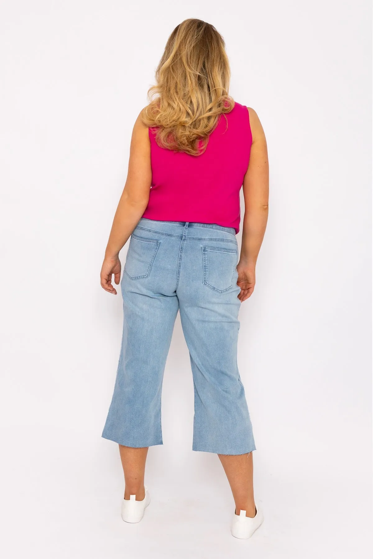 Wide Leg Culotte Jeans in Denim