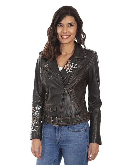 Women's Floral Motorcycle Jacket